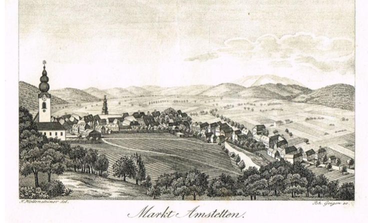 Blick auf den Markt Amstetten (Foto: Stadtarchiv Amstetten)