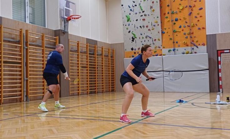 Thomas Gunsch und Verena Jagric beim Spiel (Foto: Union Badminton St.Peter/Au)