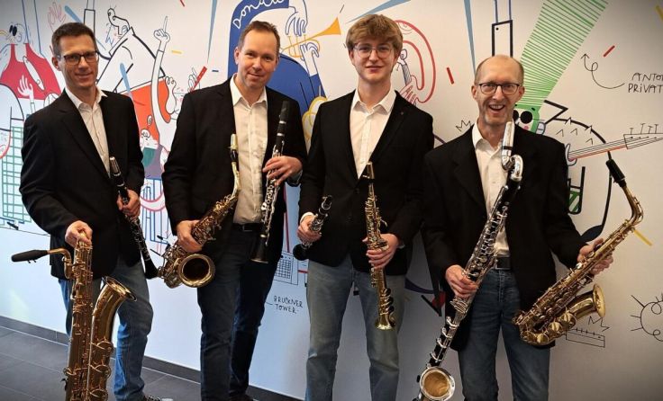Für die musikalische Gestaltung sorgt „four shades of reed“. (Foto: B. Parkfrieder)