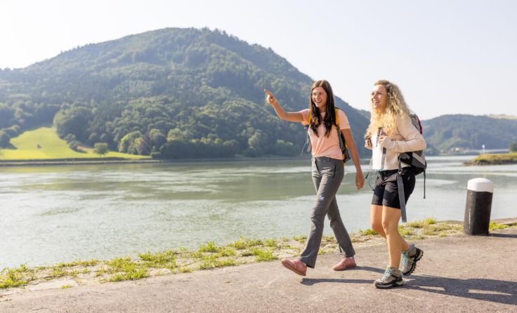 Wandern entlang der Donau in Grein (Foto: Tourismusverband Donauregion Oberösterreich/Kuscheiart)