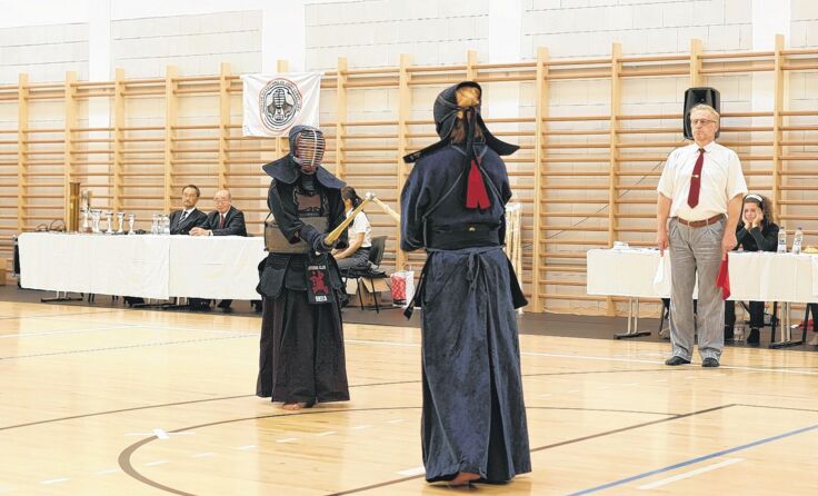 Manuela Hoflehner (r.) im Halbfinale gegen die Griechin Asteria Akila Foto: Kendo Linz