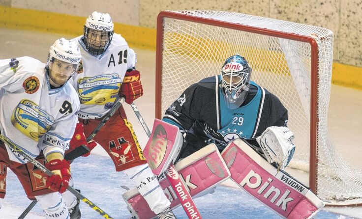 Wieder einmal eine Topleistung zeigte Torhüter Michael Ouzas. Foto: BWL/Eisenbauer