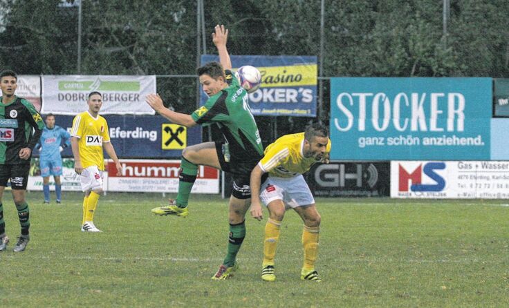 Silvio Hemmelmayr (vo.) traf für UFC Eferding beim 1:2 gegen Andorf. Foto: Pirkes