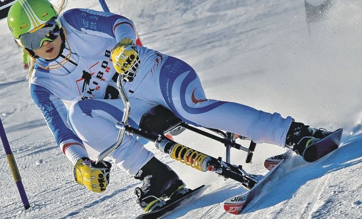 Die Weltcup-Gesamtführende Claudia Hartl aus den Reihen der Skibob Union Linz Foto: Plohe