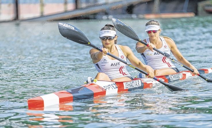 Sechste über 200 Meter wurden Ana Roxana Lehaci (l.) und Viktoria Schwarz.