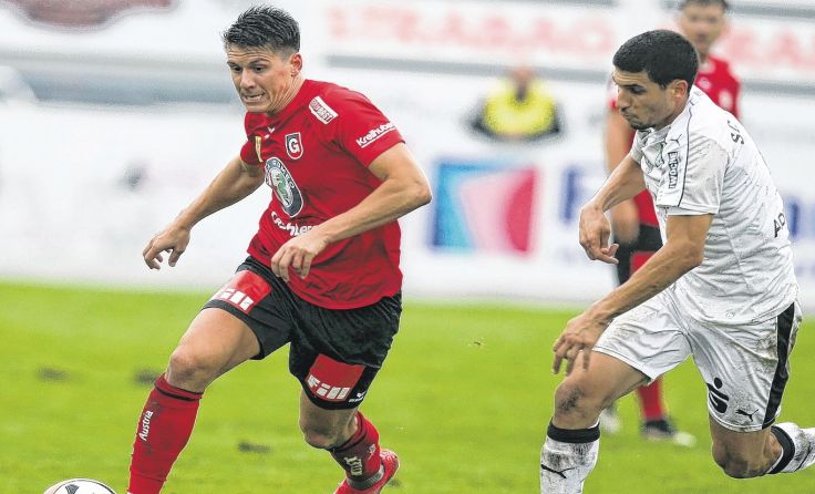 Mit einem satten Flachschuss erzielte Rene Wirth (l.) Gurtens 1:0. Foto: Furtner