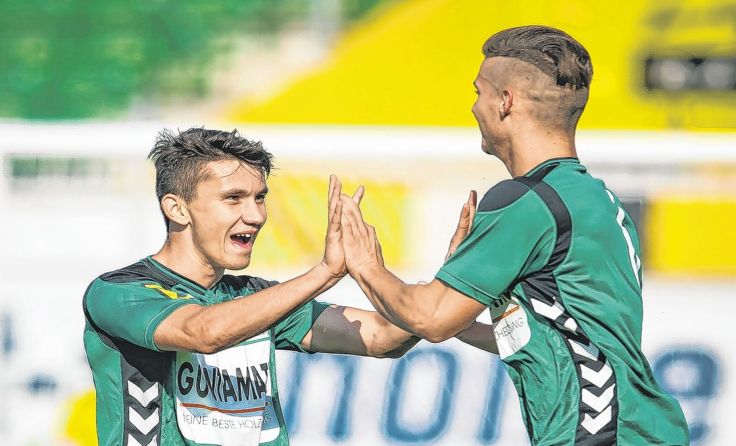 Alle drei Treffer im Innviertler Derby erzielte der 19-jährige Belmin Cirkic (l.). Foto: Furtner