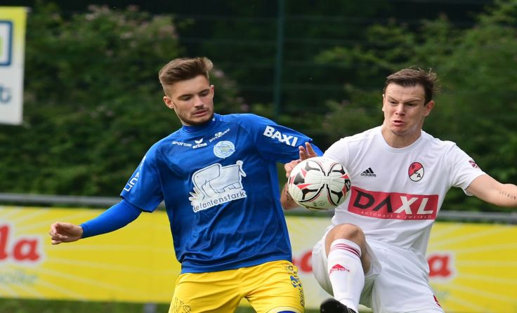 Stevo Rozic (l.) traf für Donau bei der bitteren 1:4-Heimschlappe. Foto: Meier