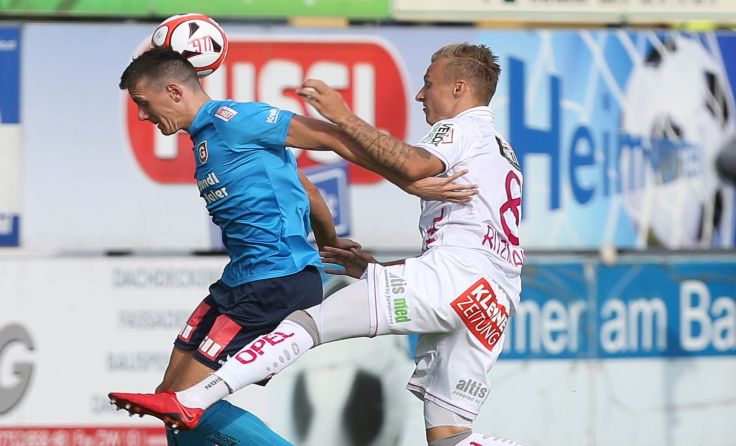 Die zweite Pflichtspielniederlage kassierte SU Gurten (l. Rene Wirth). Foto: Furtner