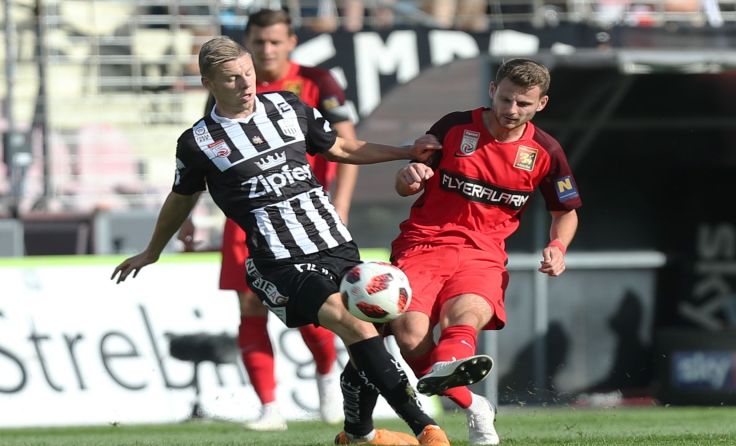Den ersten Liga-Saisonsieg feierte der LASK (l. Maximilian Ullmann). Foto: GEPA