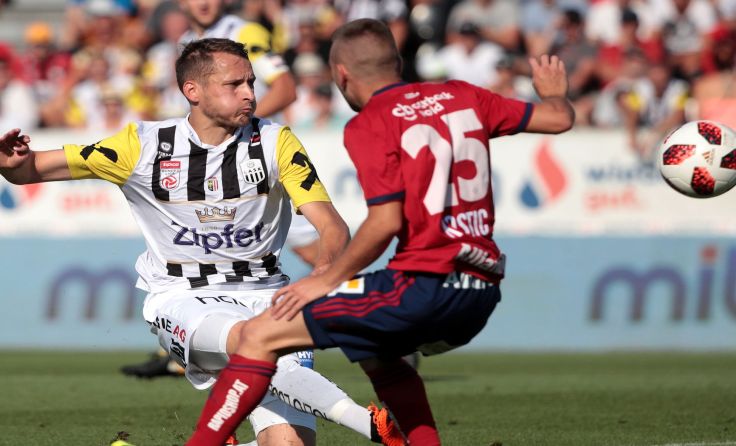 Bei Rekordmeister Rapid gastiert der LASK (li. Christian Ramsebner). Foto: GEPA