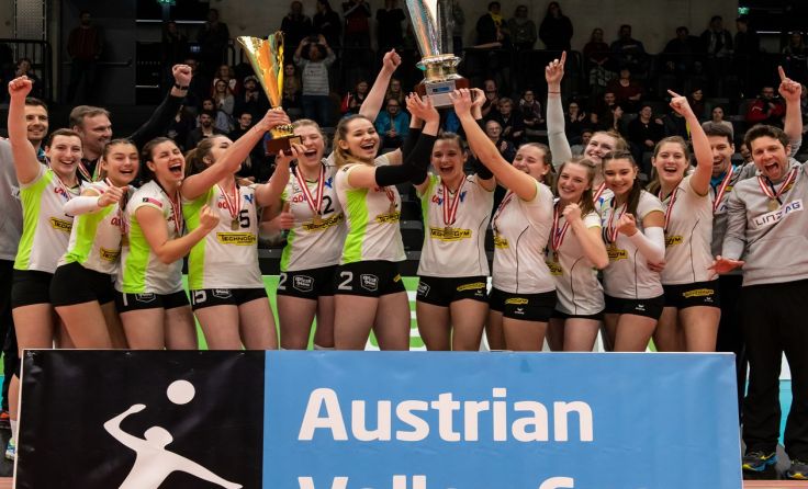 Den vierten nationalen Cup-Titel der Vereinsgeschichte bejubelt Askö Linz-Steg. Foto: Askö