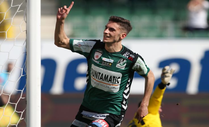 Ante Bajic stand in der Startformation und erzielte in Minute 28 das 1:0. Foto: GEPA