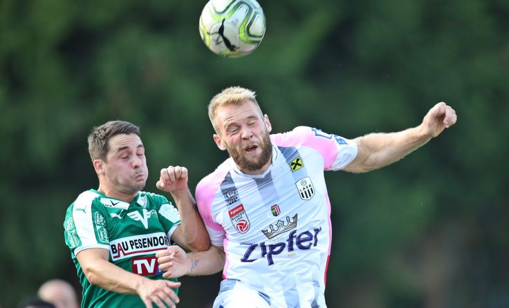 Einen Doppelpack schnürte LASK-Stürmer Joao Klauss (re.). Foto: Hörmandinger