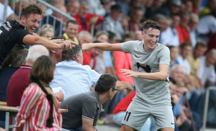 Bei bereits acht Saisontreffern hält SK Schärdings Florian Spitzer. Foto: Furtner