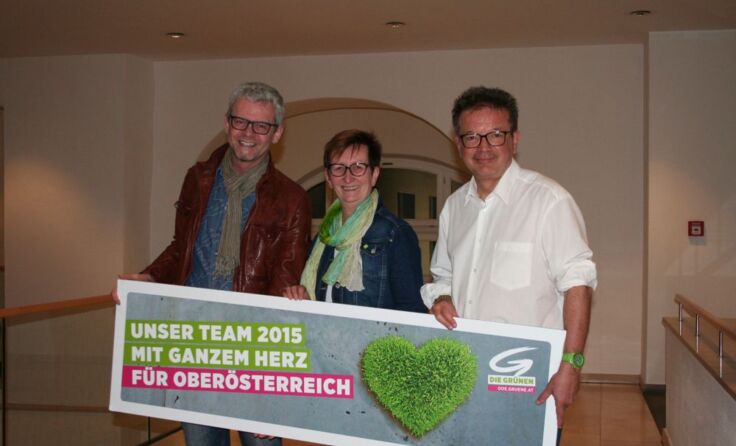 Franz Kaiser (Hofkirchen), Ulrike Schwarz (Berg) und Rudi Anschober (Steyregg) (c) Grüne