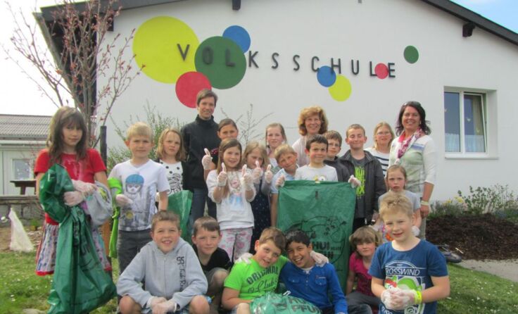 Die Schulkinder aus St. Ulrich waren fleißige Müllsammler
