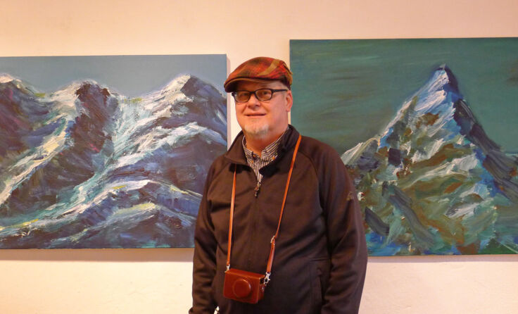 Improvisierte Malerei: Christian Ruckerbauer zeigt seine Bilder.