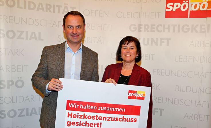 SP-Bezirksvorsitzender Dominik Reisinger und Landesrätin Birgit Gerstorfer. Foto: SPÖ OÖ/PloHe