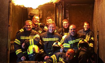 Üben im Brandcontainer in Treffling