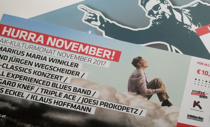 Hurra, November! Mit der AK Oberösterreich Kultur günstig genießen! Symbolbid: Ivica Stojak 