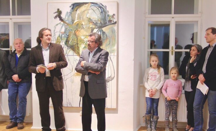 V. l.: Josef Brescher und Reinhard Adlmannseder im Gespräch bei der Vernissage