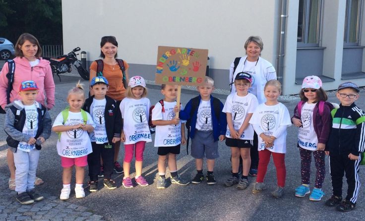 Die Obernberger Kindergartenkinder nahmen an der Olympiade in der Tips-Arena teil.