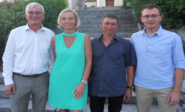 v. l. Bezirksparteiobmann Elmar Podgorschek, Johanna Duft, Alois Wiesenberger und Stefan Schönauer
