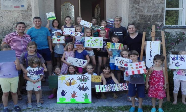 Viel Spaß hatten die Kinder im Kunsthaus Obernberg.