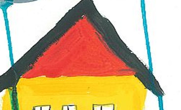 Die Bilder von den Kindern sind in der Raiffeisenbank Ried ausgestellt. Foto: Schloss Neuhaus