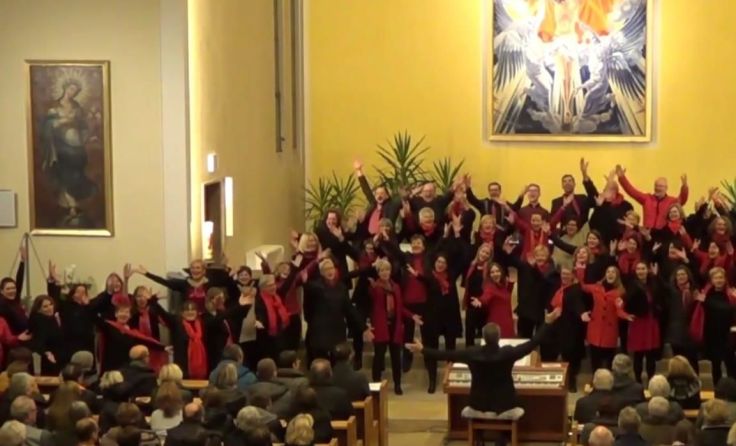 Die Sänger bei ihrem Auftritt in der Riedbergkirche. Foto: privat