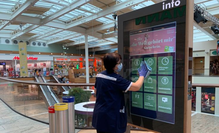 Die Mall wird mehrmals täglich gereinigt. Foto: Weberzeile