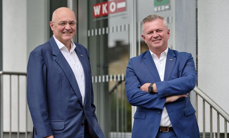 WKO-Bezirksstellenleiter Christoph Wiesner und WKO-Obmann Josef Heißbauer Foto: WKO Ried