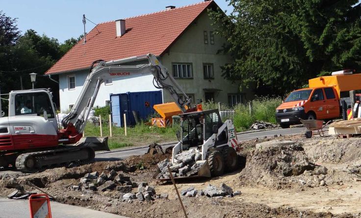 Errichtung des Kreisverkehrs im Sommer 2019 Archivfoto: Tips