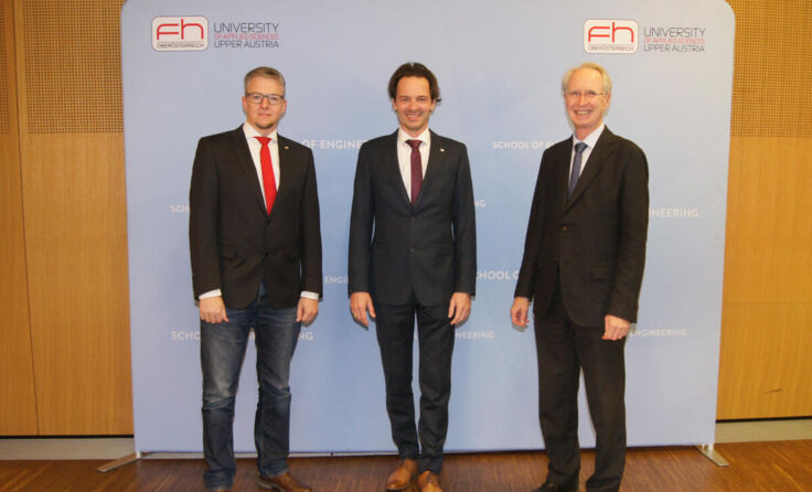 Roman Froschauer, Dekan Michael Rabl und Burkhard Stadlmann (Foto: FH OÖ)