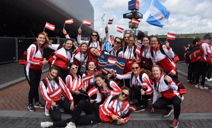 Die Tanzgruppe Eberschwang bei der World Gymnaestrada in Amsterdam (Foto: privat)
