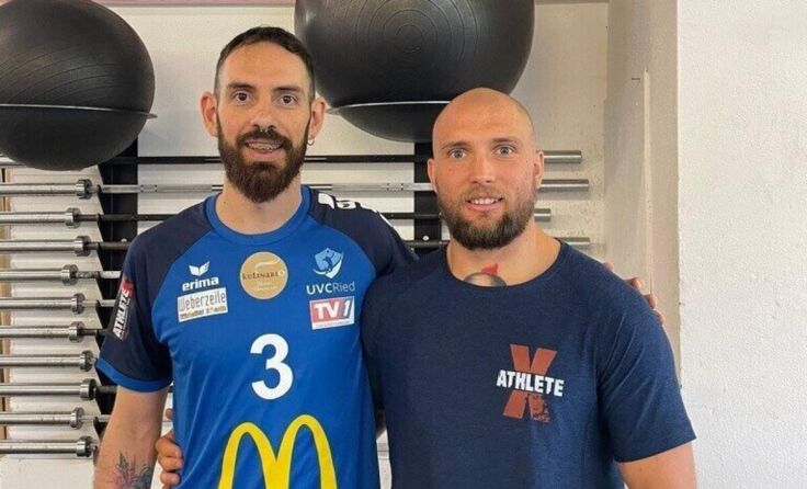 Neuzugang Bruno Vinti mit Athletik Coach Michael Przeworski (Foto: UVC Ried)