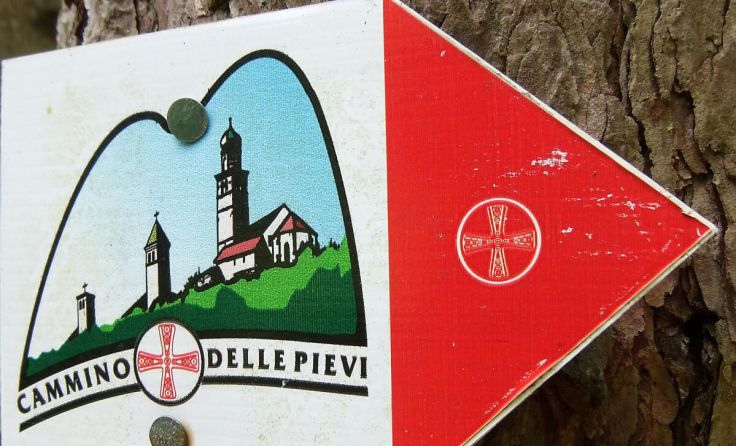 Beschilderung des Cammino delle Pievi (Foto: Hatheier)