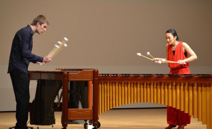 Marimbaphonduos Airi Kitamura und Valentin Neudorfer (Foto: privat)