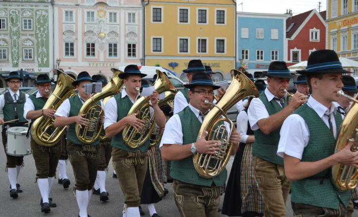 Der Musikverein Aurolzmünster bei einem der letzten Platzkonzerte (Foto: S´INNVIERTEL Tourismus)