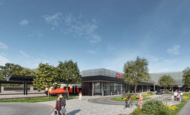 Visualisierung des neuen Bahnhofs in Ried (Foto: ÖBB_3D Schmiede)