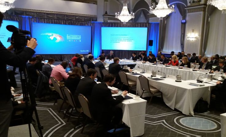 Die Delegationsleiter eröffnen die Umweltkonferenz in Quebec.