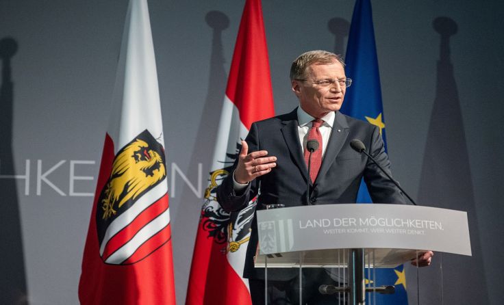 Landeshauptmann Stelzer präsentierte in der Eröffnungsrede Ziele und Erfolge. Fotos:ooevp 