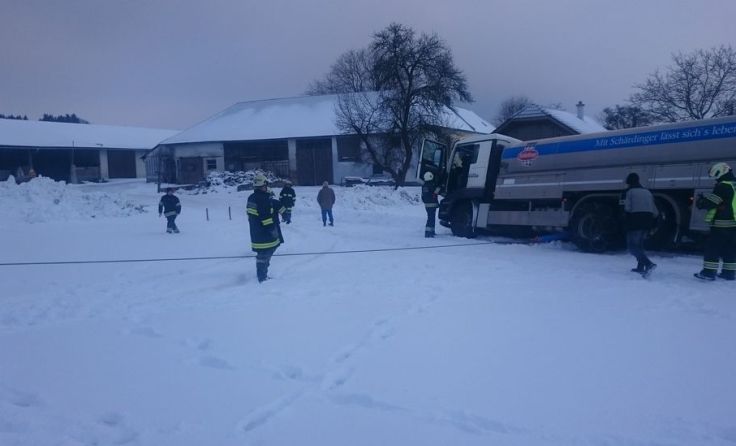 LKW Bergung in Kaswinkl. Foto: FF Wieselburg