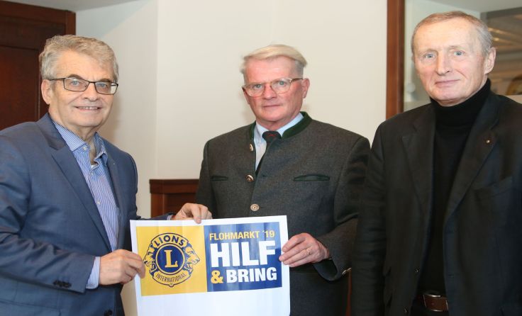 v.l.: Günther Hütl, Georg Roher und Lions Club Präsident Hans Heinz Lenze.