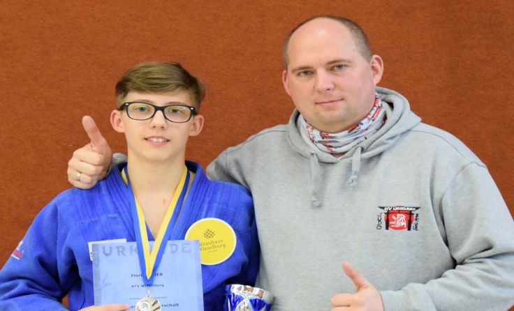 Florian Auer (li.) wurde zum Vize-Landesmeister ausgezeichnet. Foto: ATV Judo Wieselburg