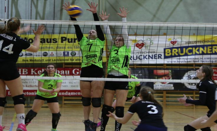Am Block: Verena Wenighofer (7) und Lorena Brandhofer (3). Foto Martin Wenighofer.