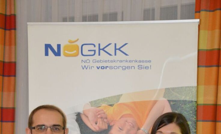 (V.l.) Herbert Jordan (NÖGKK) und Jasmin Lueger (Diätologin)*Foto: NÖGKK