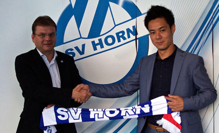 (V.l.) Der neue Vorstand des SV Horn: Rudolf Laudon und Youji Honda Foto: SV Horn