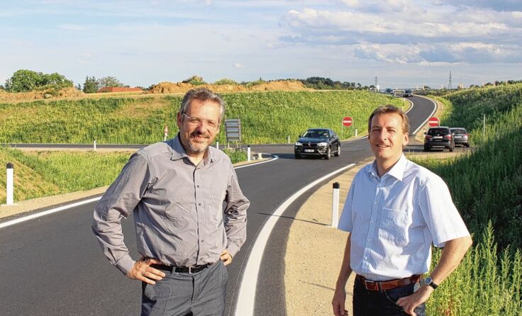 Groiß und Maier an der künftigen B2-Spange „Horn-West“ Foto: ÖVP Horn